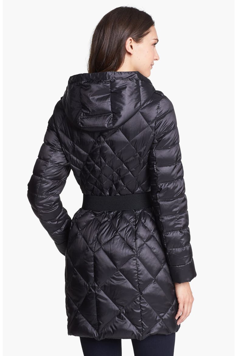 Packable Goose Down Quilted Walker Coat, Alternate, color, BLACK