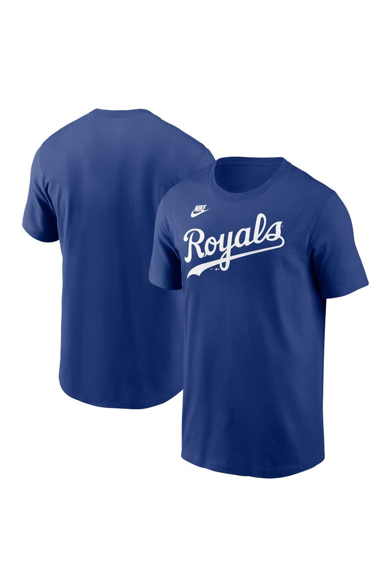 Men's Nike Royal Kansas City Royals Cooperstown Wordmark T-Shirt, Main, color, Royal