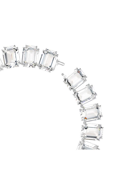 Swarovski Millenia Rhodium Plated Tennis Necklace In White