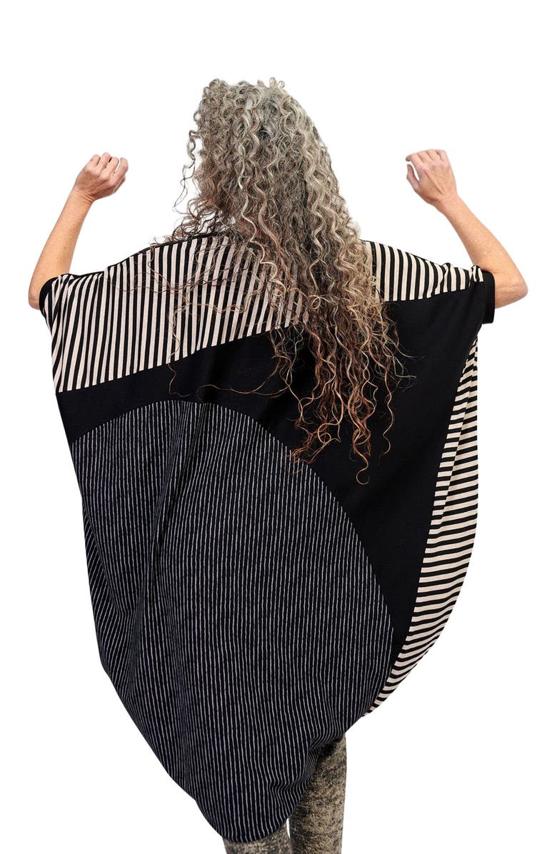 Alembika Jersey stripes patchwork oversized tunic, Alternate, color, 