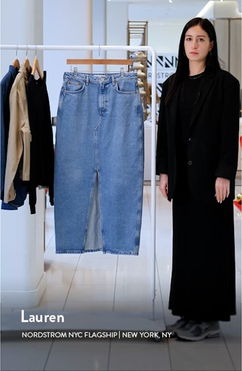 Denim Midi Skirt, sales video thumbnail