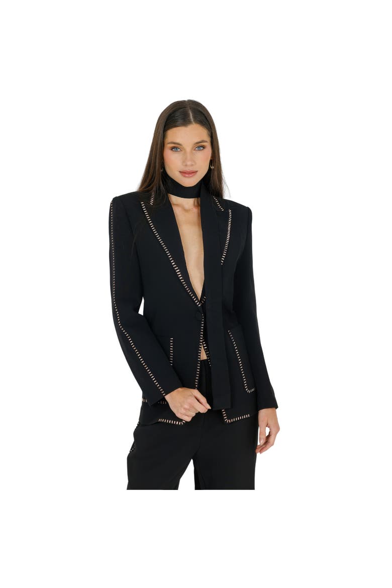 Pamela Blazer with Belt, Main, color, BLACK