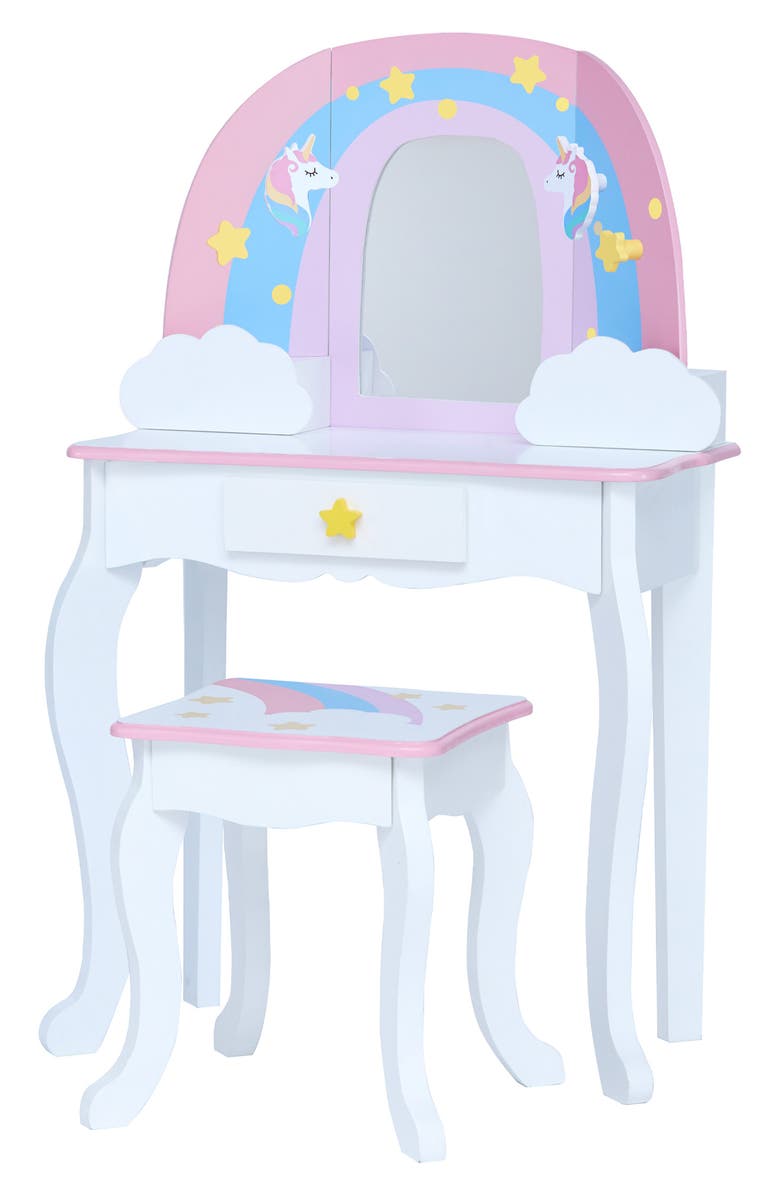 Teamson Kids Fantasy Fields Little Dreamer Vanity & Stool, Main, color, 