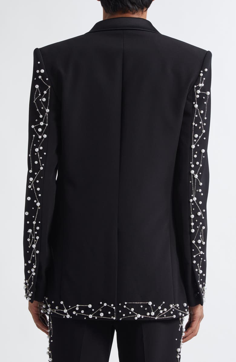 Balmain Faux Pearl & Crystal Constellation Dinner Jacket, Alternate, color, Black/ Crystal