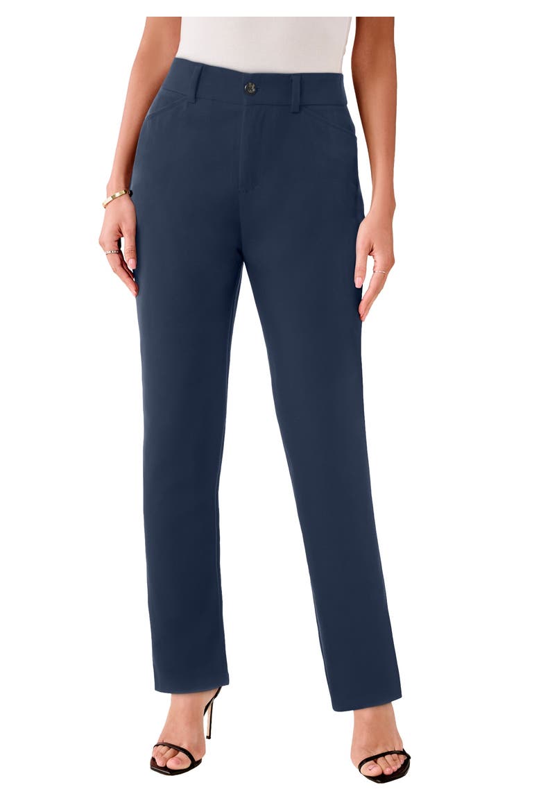 Bi-Stretch Straight Leg Pants, Main, color, NAVY