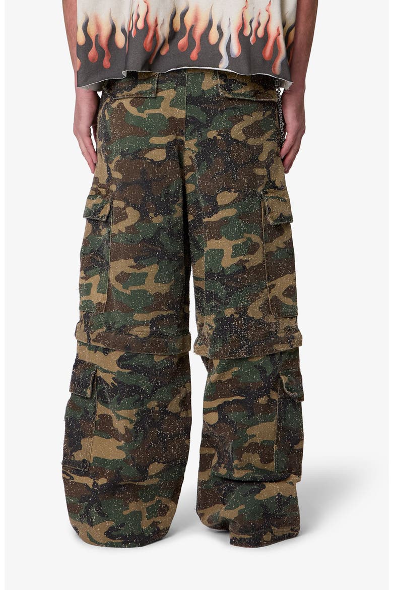 Distressed Camo Wide Leg Cargo Pants, Alternate, color, CAMO