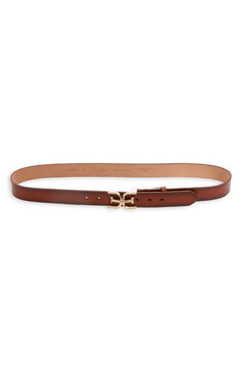 Sam Edelman Plaque Buckle Leather Belt In Brown
