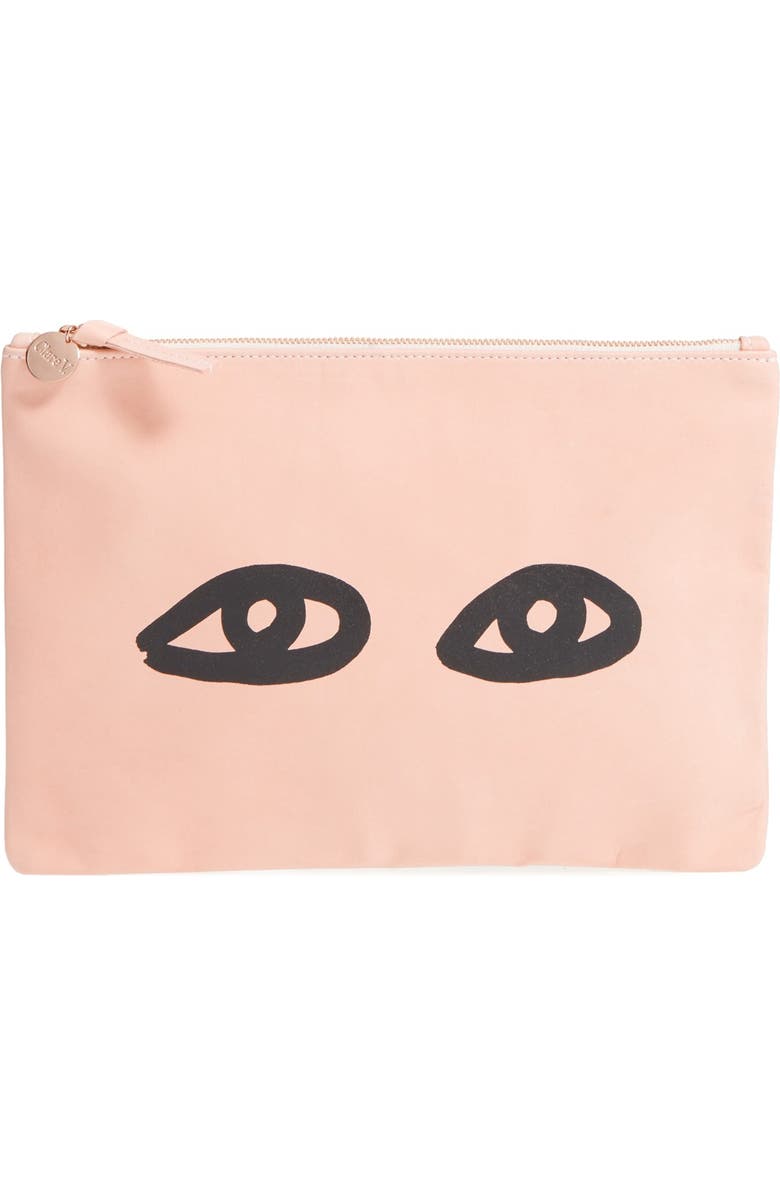 Clare V. 'Eyes' Printed Nappa Leather Clutch, Main, color,