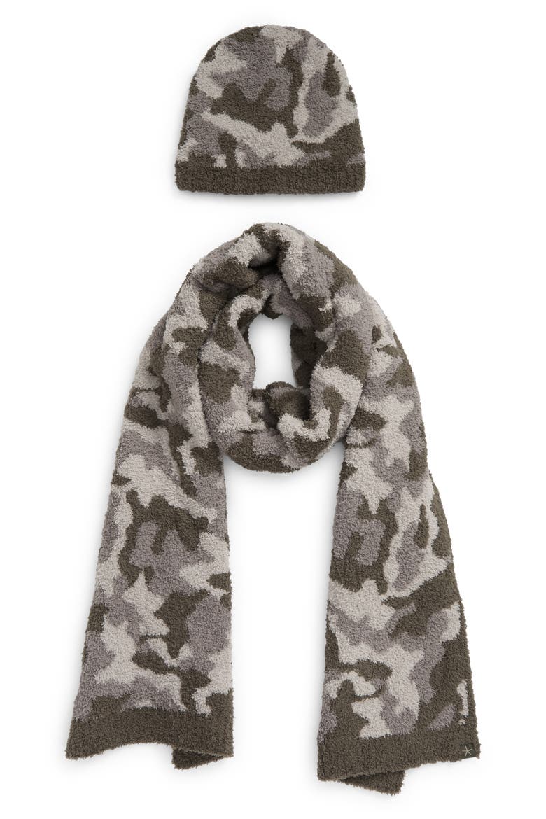 CozyChic™ Camo Beanie & Scarf Set, Main, color, LINEN MULTI