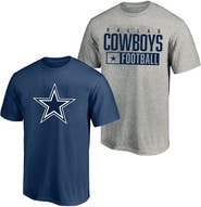 FANATICS Men's Fanatics  Heather Gray/Navy Dallas Cowboys Big & Tall 2-Pack T-Shirt Set