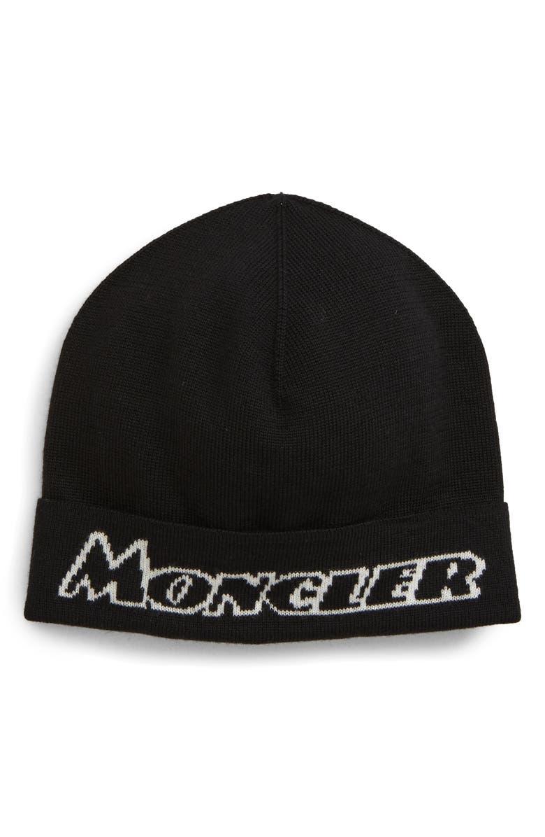 Moncler Logo Beanie, Main, color,