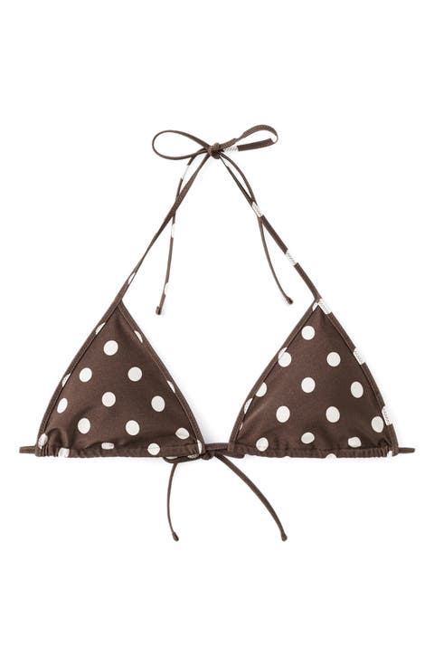 Polka Dot Triangle Swim Top