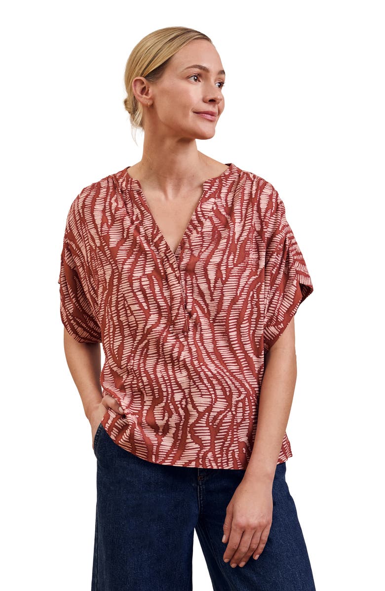 Celtic & Co. Printed Drop Shoulder Top, Main, color, Pink Wavy Animal