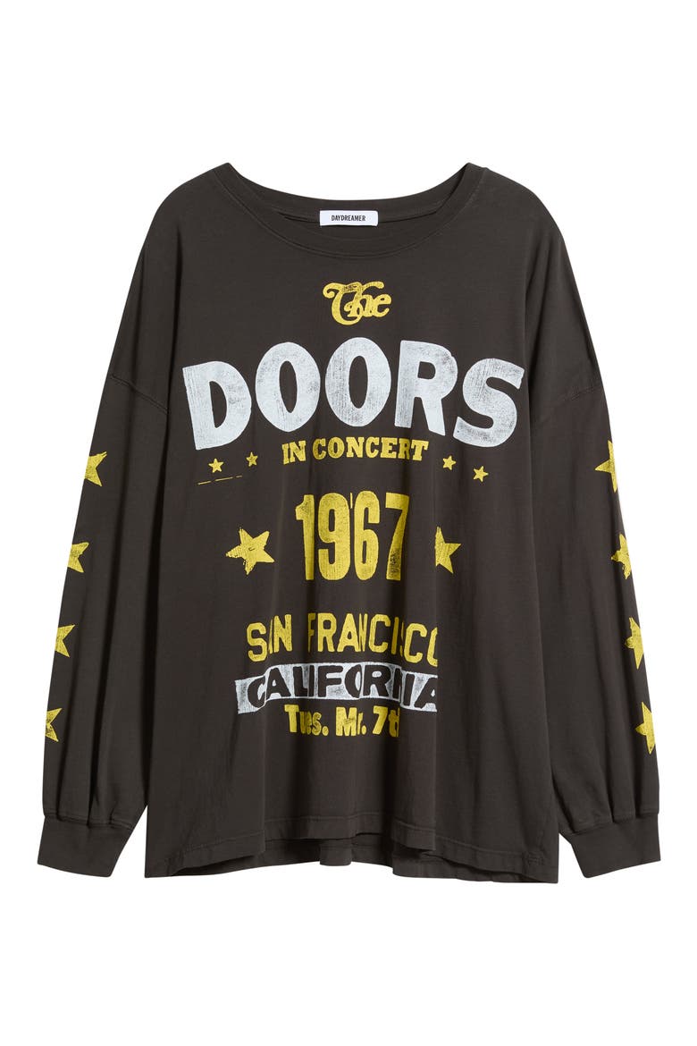 The Doors Gig Poster Oversized Long Sleeve Graphic Tee, Alternate, color, REACTIVE BLACK