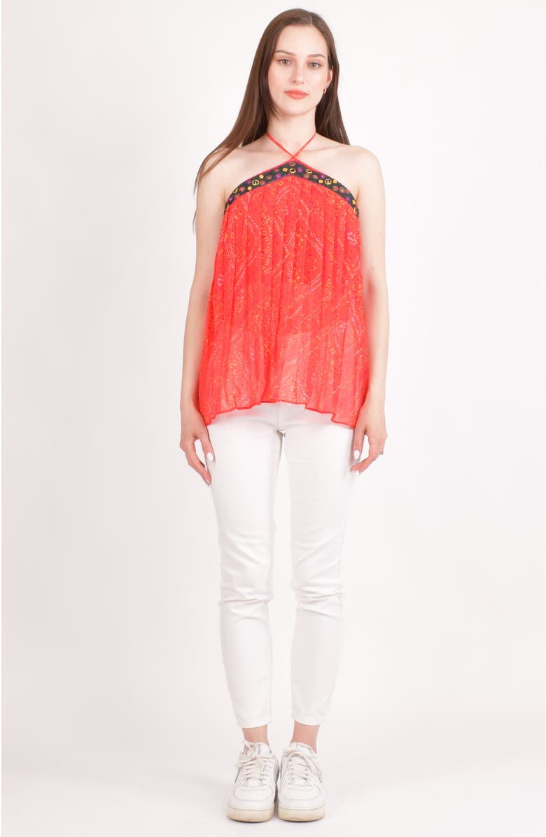 RAAS Ava Embroidered Halter Top, Alternate, color, Red