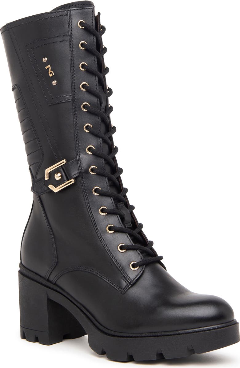 NeroGiardini Quilted Moto Boot, Main, color, Black