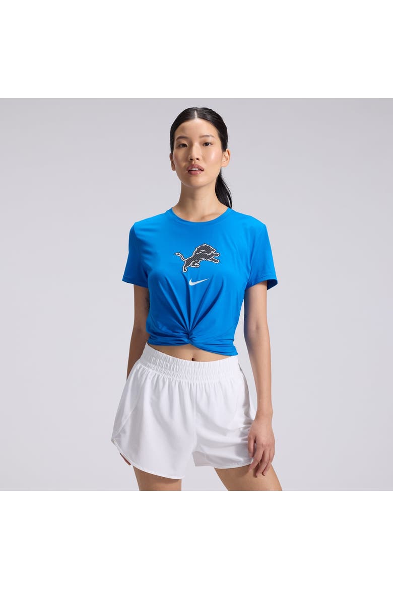 Women's Nike  Blue Detroit Lions 2026 Rivalries Collection Classic Twist Cropped T-Shirt, Main, color, Blue