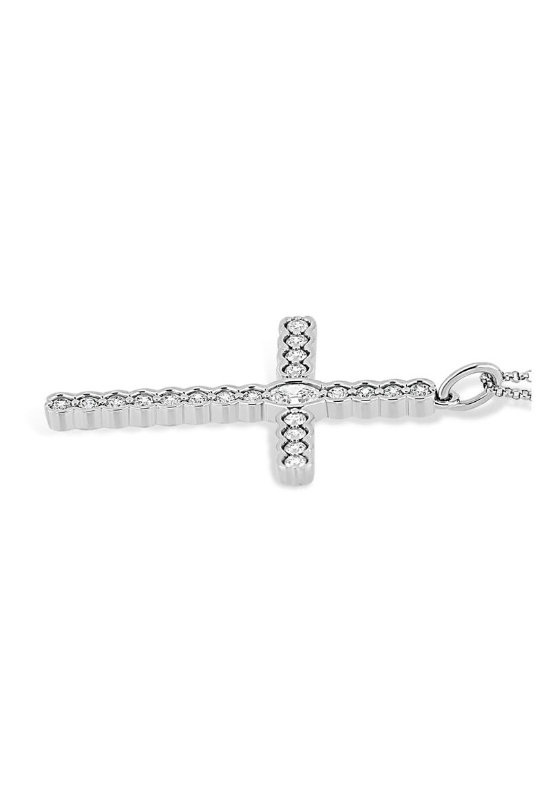 18K Gold Liora Diamond Cross Pendant Necklace, Alternate, color, 18K WHITE GOLD/ DIAMOND
