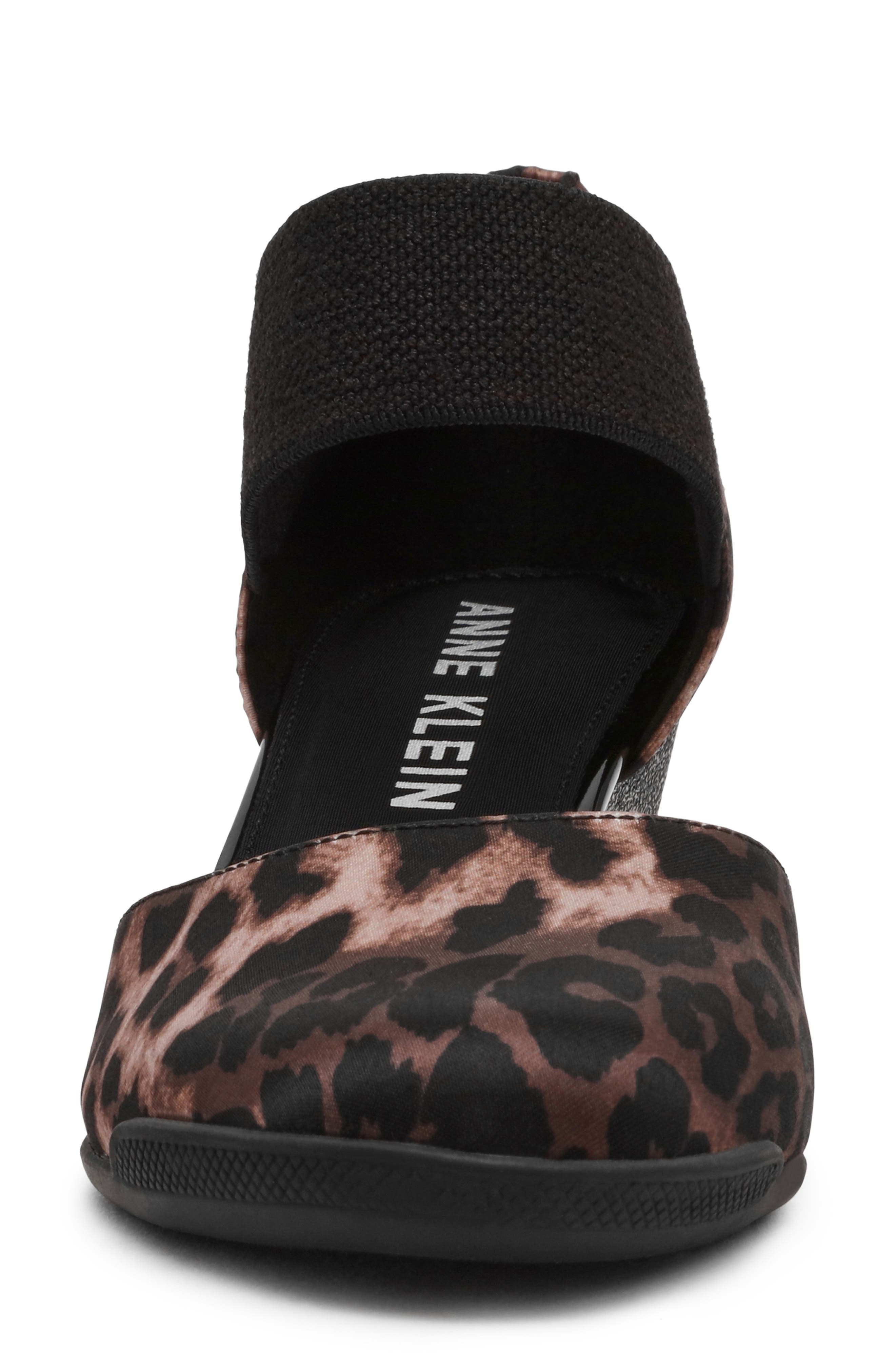 Anne Klein Tiffany Ankle Strap Wedge Pump, Alternate, color, Leopard Satin