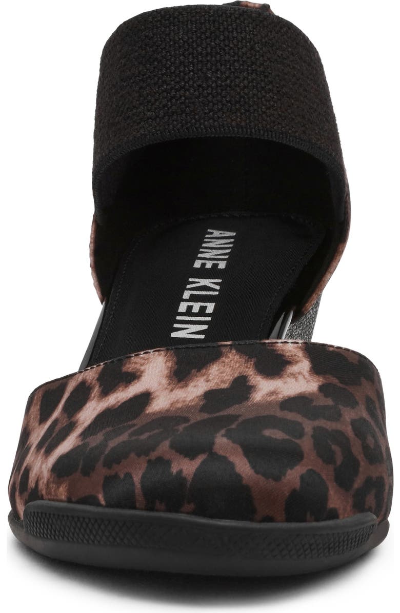 Anne Klein Tiffany Ankle Strap Wedge Pump, Alternate, color, Leopard Satin