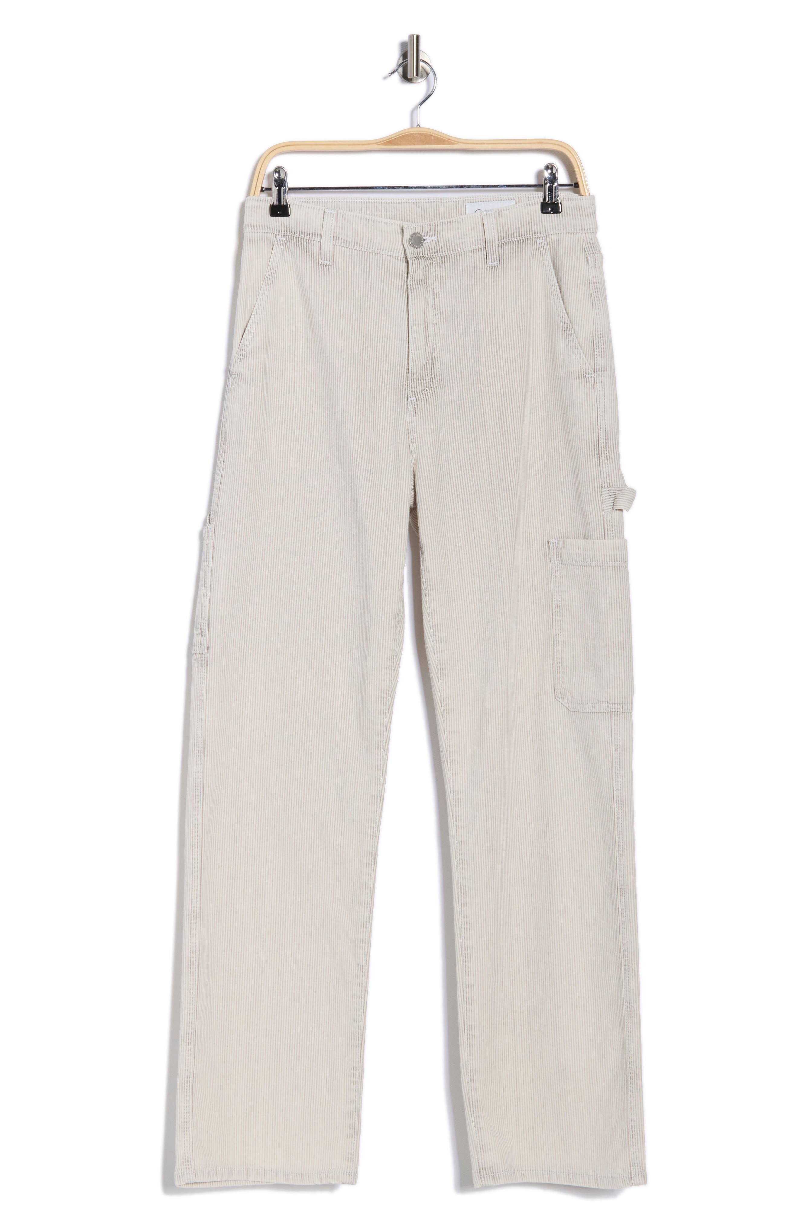 Stripe High Waist Relaxed Straight Leg Carpenter Pants