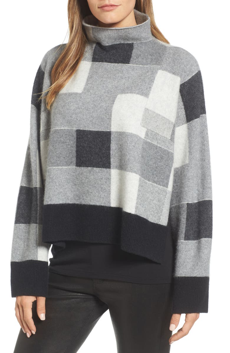 Nordstrom Signature Check Plaid Cashmere Sweater, Main, color,
