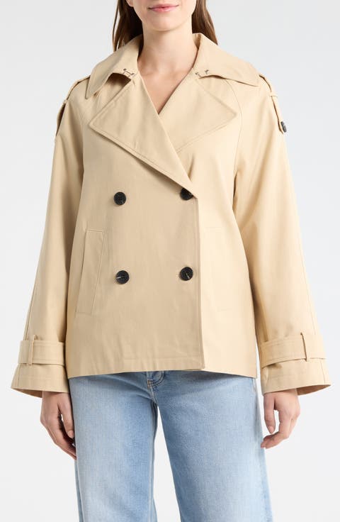 Double Breasted Short Trench Coat