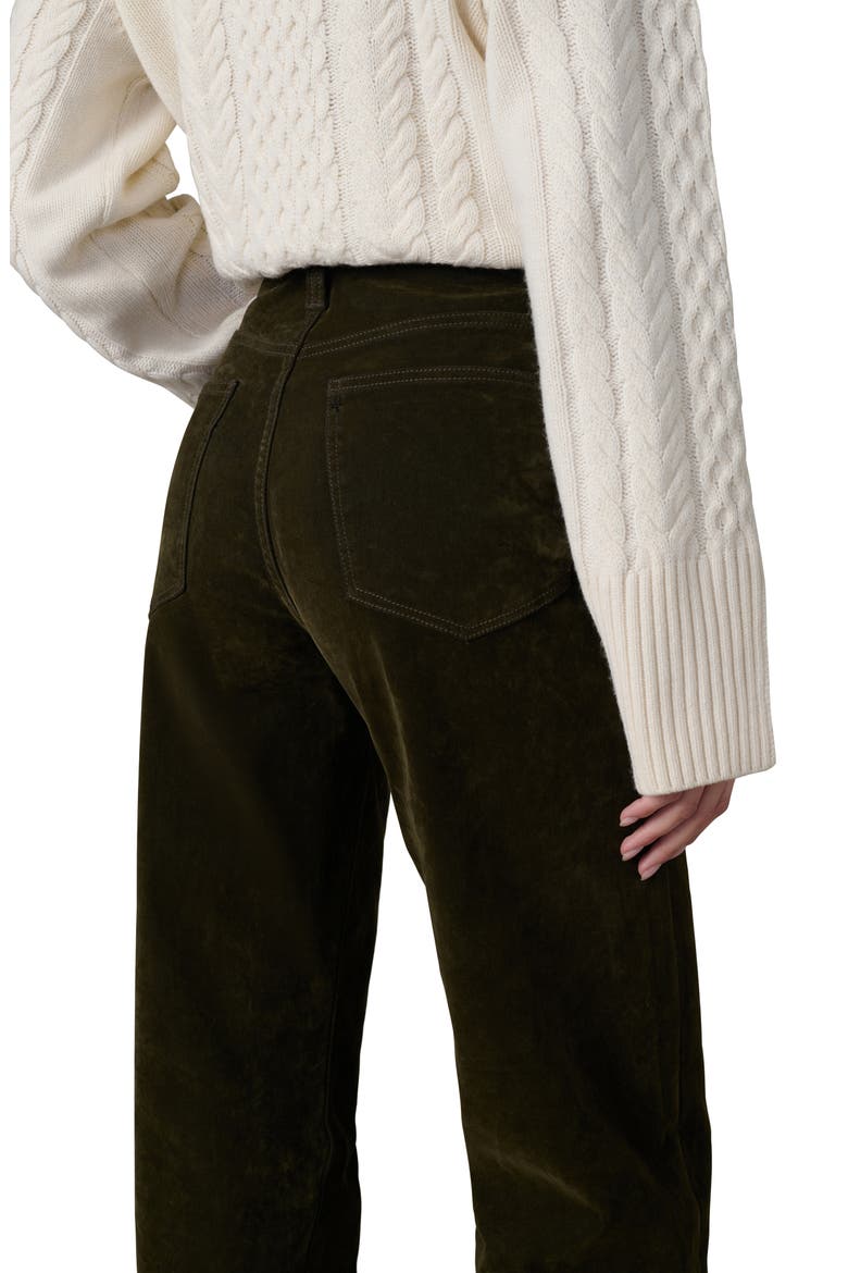 The Margot Flocked High Waist Straight Leg Jeans, Alternate, color, OLIVE