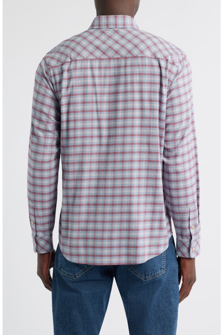 Vance Shadow Check Cotton Blend Button-Down Shirt, Alternate, color, BLUE RUBY CHECK