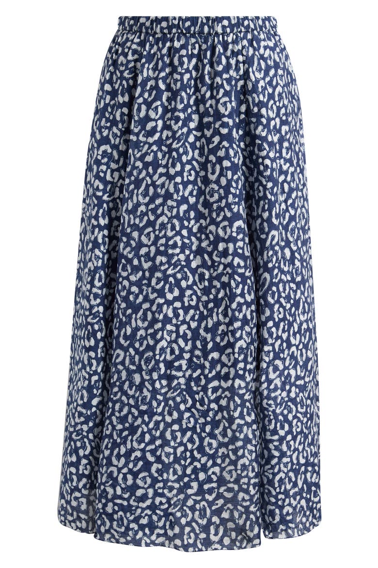 Leopard Crinkle Maxi Skirt, Alternate, color, INDIGO MULTI