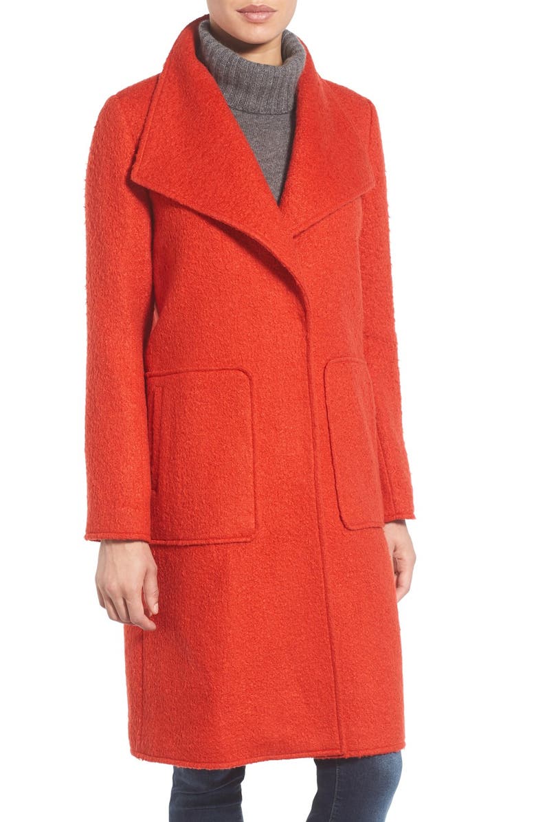 Bernardo Textured Long Coat, Main, color,