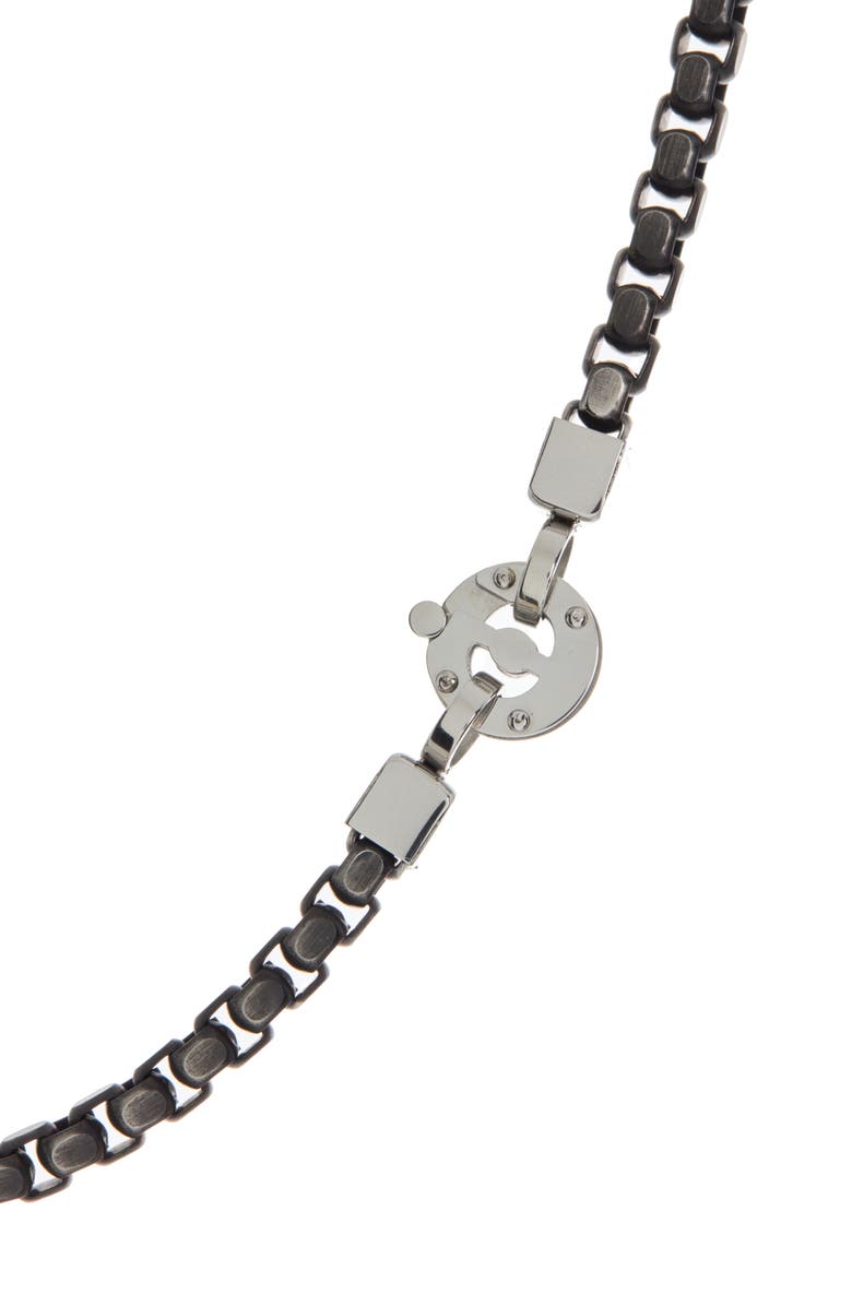 William Rast Stainless Steel Gunmetal Box Chain Necklace, Alternate, color, 