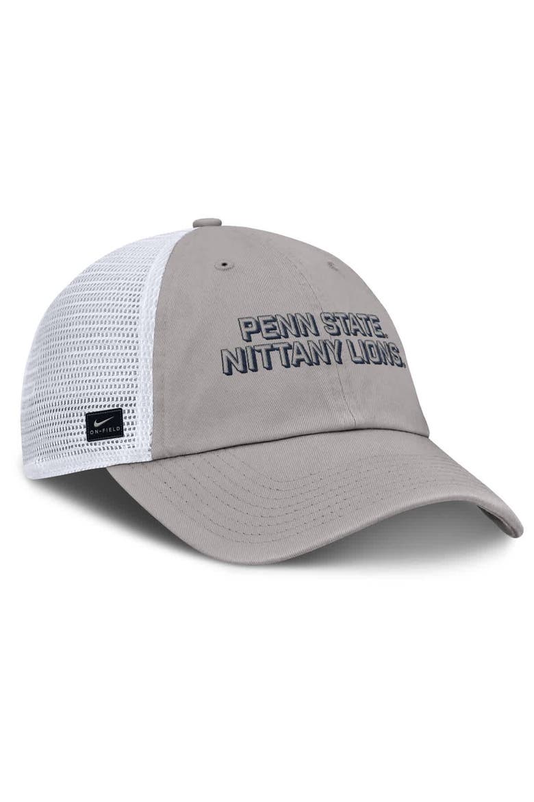 Men's Nike Gray Penn State Nittany Lions 2025 Gameday On-Field Club Adjustable Trucker Hat, Alternate, color, Gray