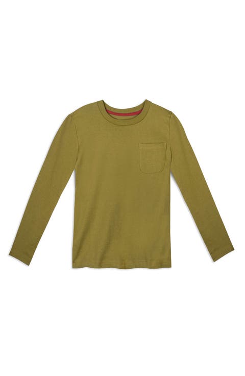 Organic Cotton Kids Long Sleeve Pocket T-Shirt