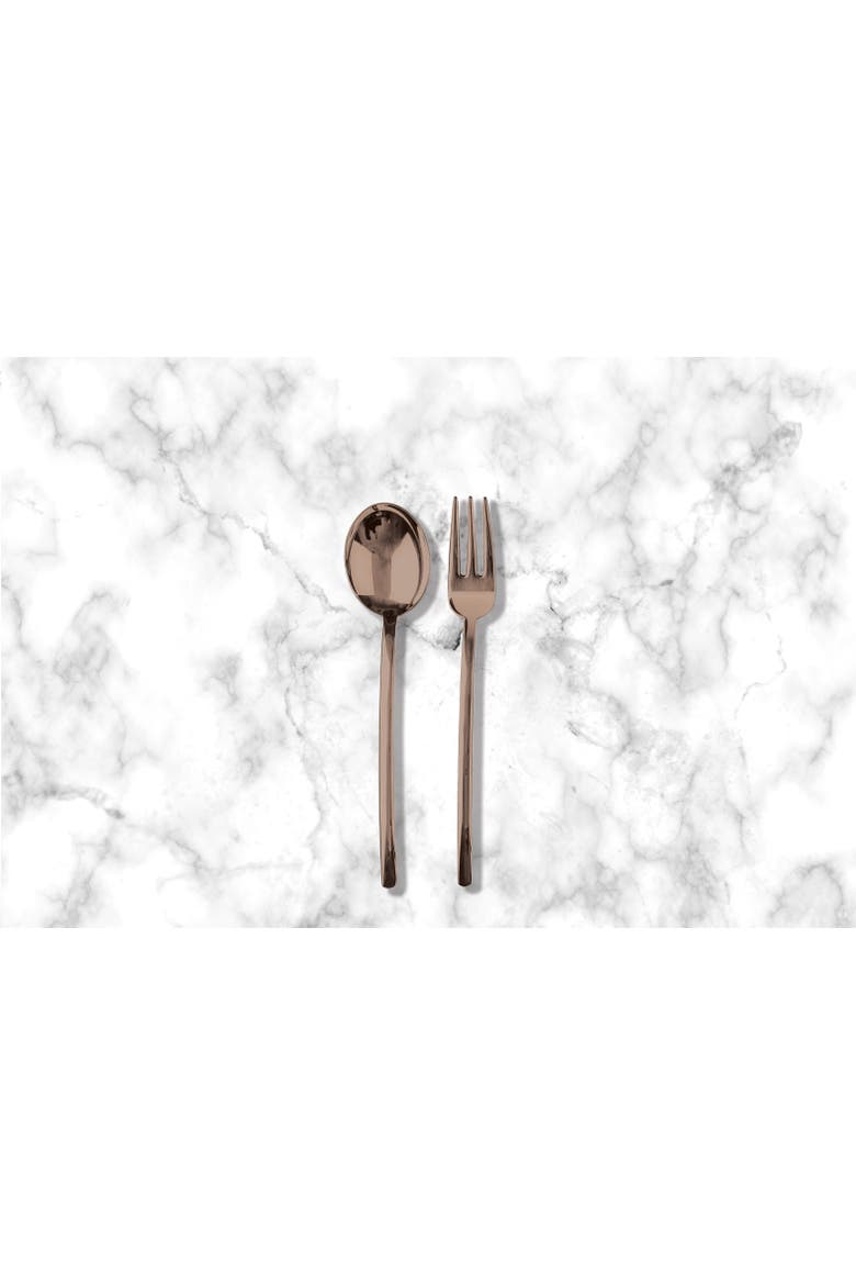 Due Serving Set - 2 Pieces, Alternate, color, Bronze