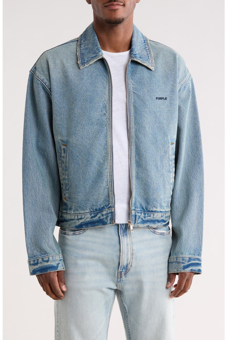 Full Zip Denim Jacket, Main, color, INDIGO