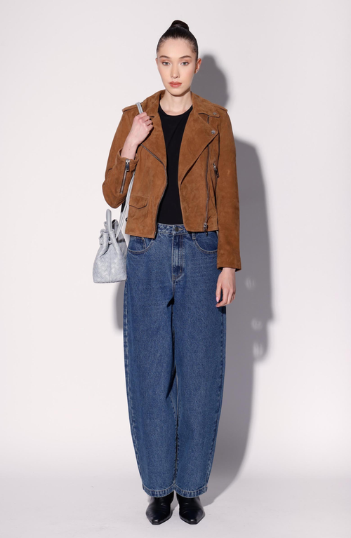 Walter Baker Liz Leather Jacket In Brown