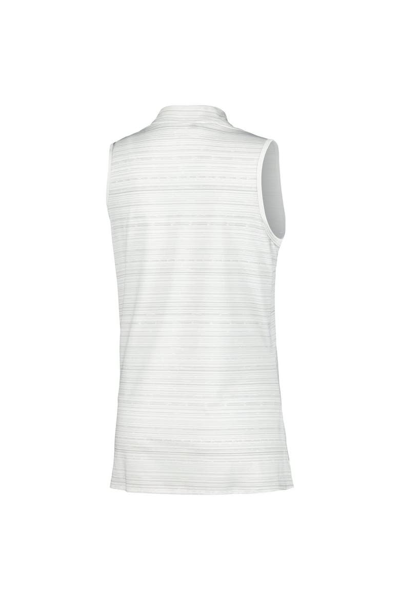 Women's adidas White THE PLAYERS Ultimate365 Stripe Sleeveless Quarter-Zip Polo, Alternate, color, White