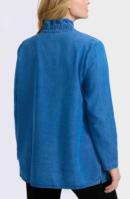Foxcroft Carolina Denim Button-up Shirt In Blue