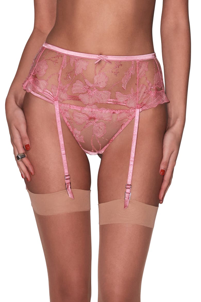 Harper Embroidered G-String, Alternate, color, PINK CADILLAC
