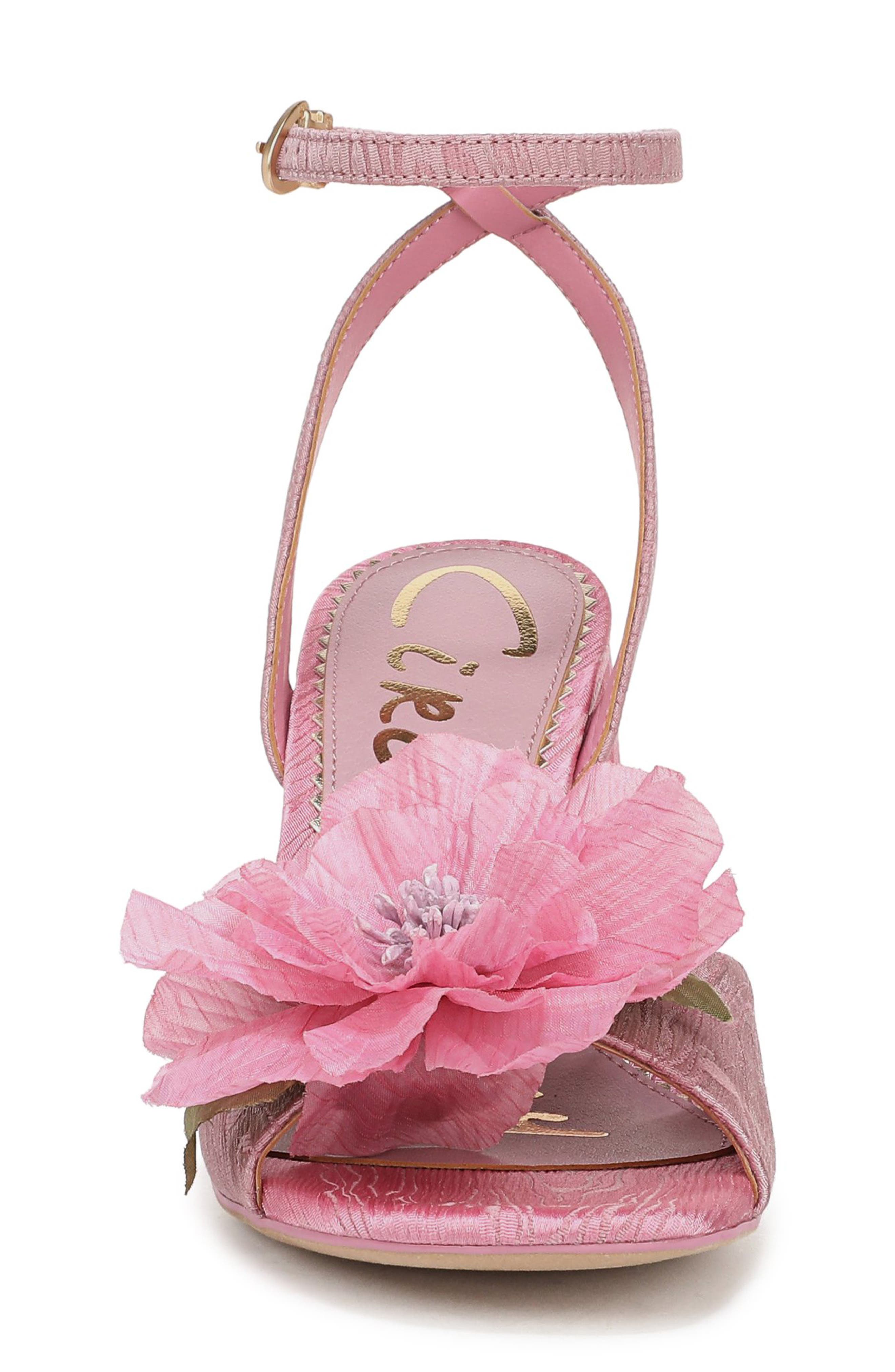 Circus NY by Sam Edelman Aria Flower Ankle Strap Sandal, Alternate, color, Rosette Blush/ Pink Prism