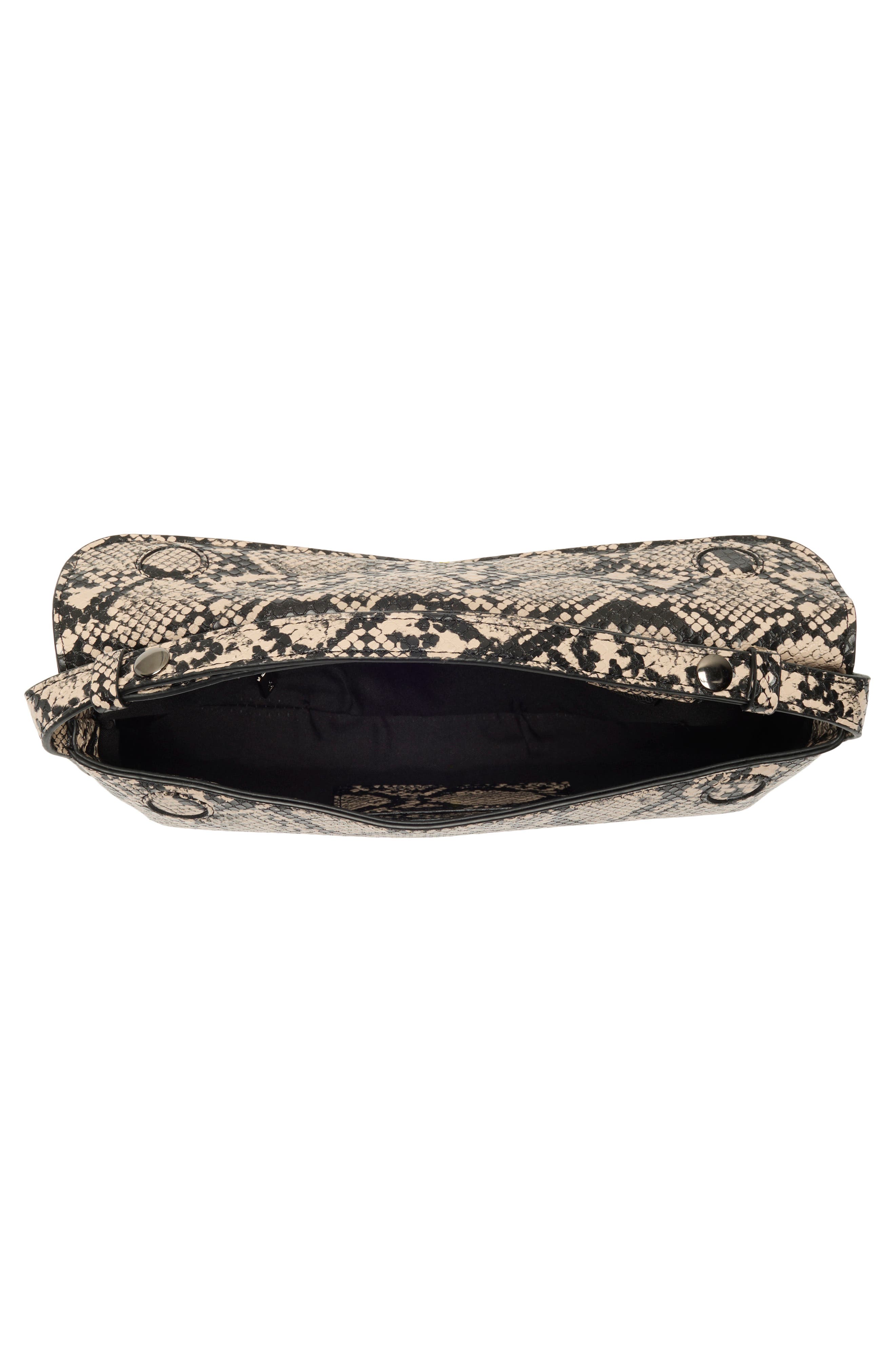 BCBG East/West Shoulder Bag, Alternate, color, Black Cream Snake