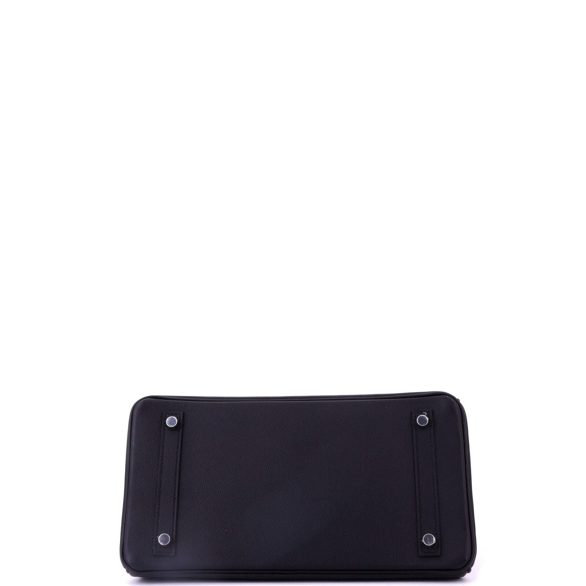 Pre-Owned Hermes Birkin Handbag Black Epsom with Palladium Hardware 30, Alternate, color, Noir