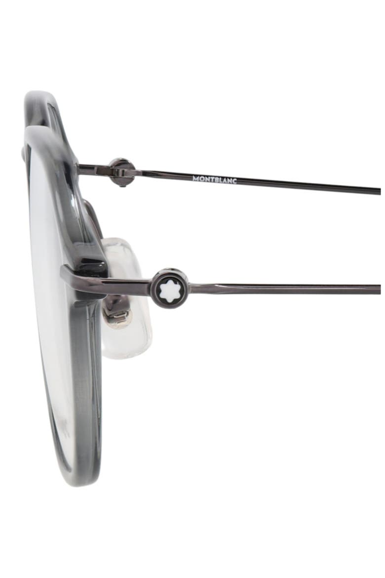 50mm Round Optical Glasses, Alternate, color, GREY RUTHENIUM TRANSPARENT