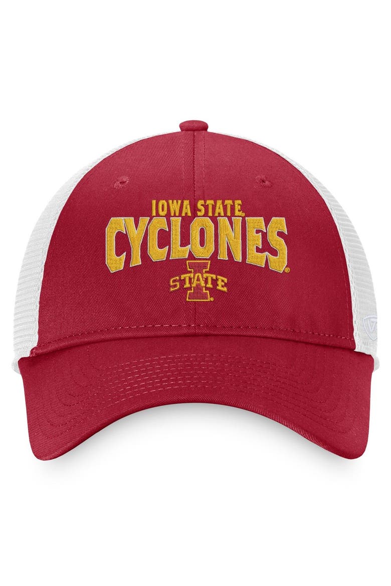 Men's Top of the World Cardinal/White Iowa State Cyclones Breakout Trucker Snapback Hat, Alternate, color, Cardinal