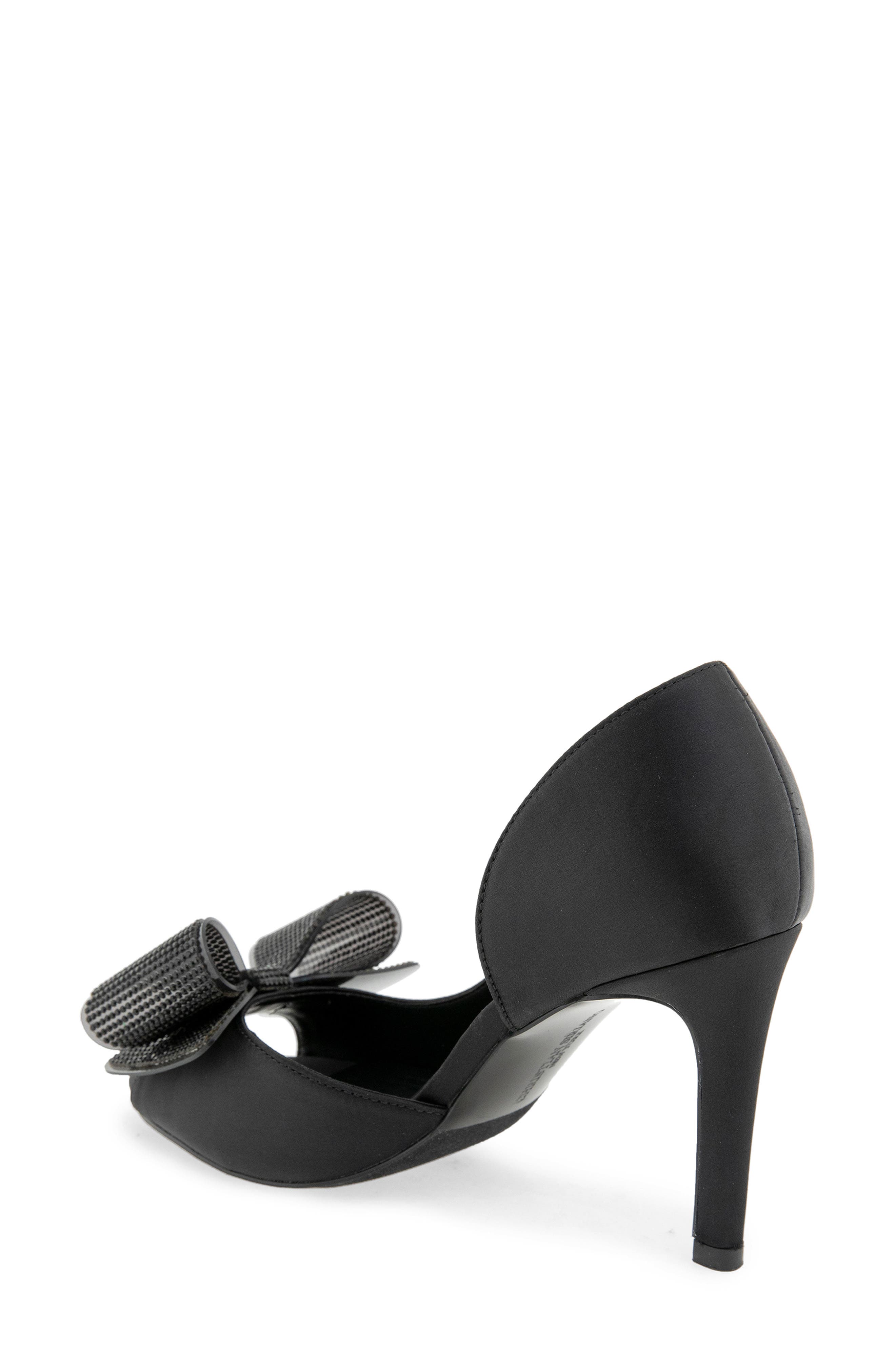 Jixa Peep Toe d'Orsay Pump, Alternate, color, BLACK SATIN