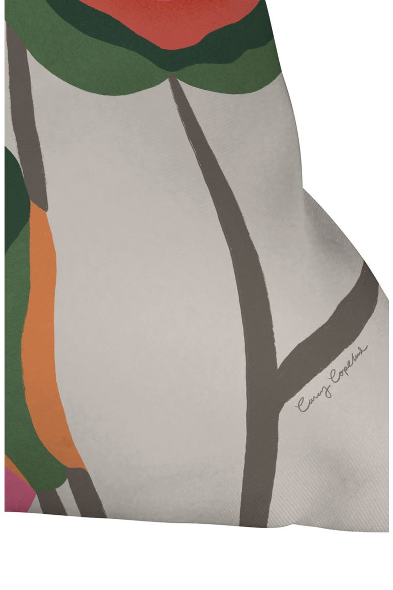 Abstract Eucalyptus Leaves Accent Pillow, Alternate, color, ORANGE