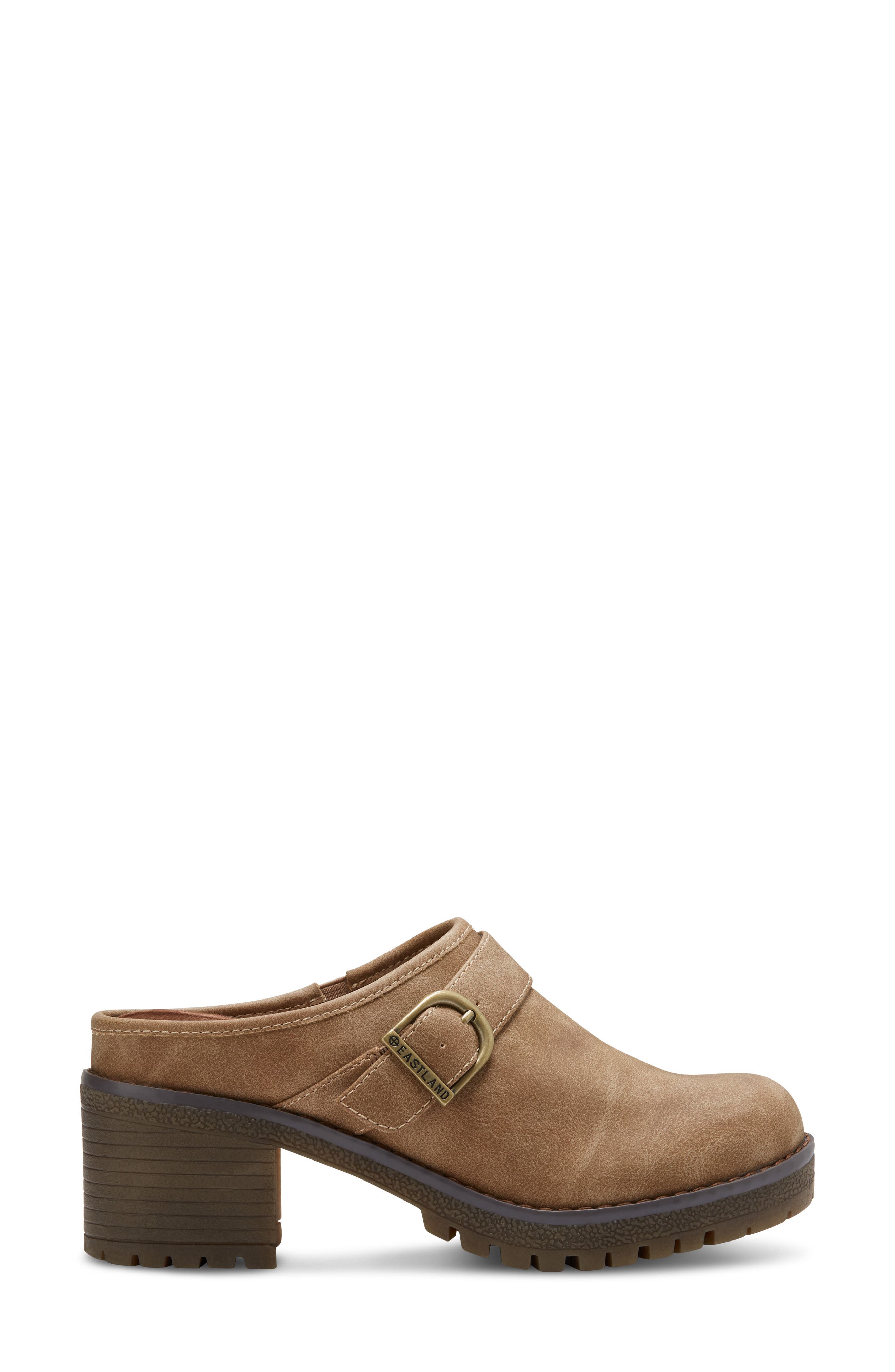 Eastland Nola Block Heel Lug Sole Clog, Alternate, color, Natural
