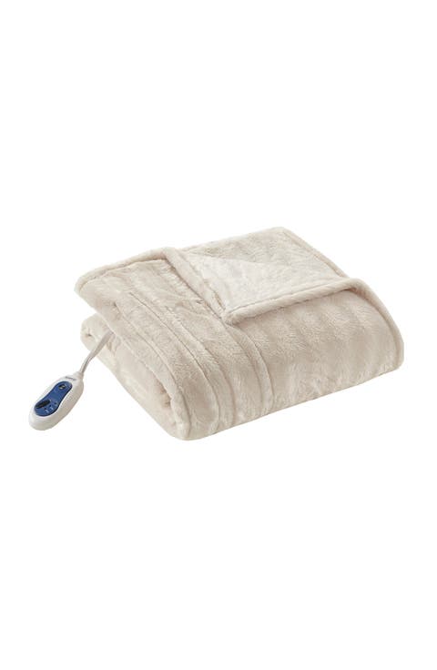 Faux Fur Heated Throw Blanket - 50" x 70"