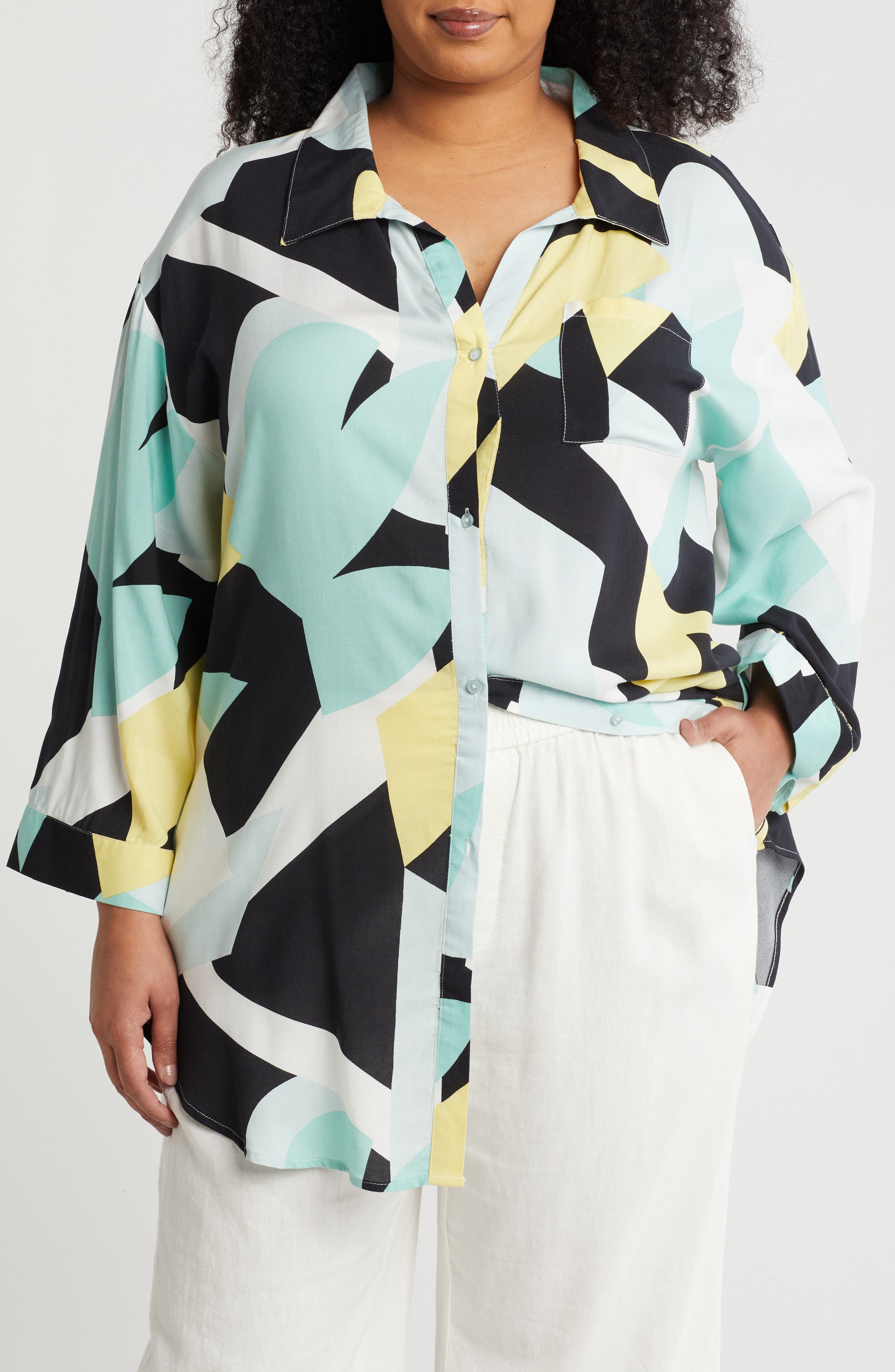 YELLOW-AQUA PRINT